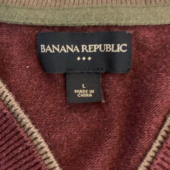 Banana Republic Men’s Pullover 100% Cotton Sweater Red/Maroon Size Large - Picture 9 of 13